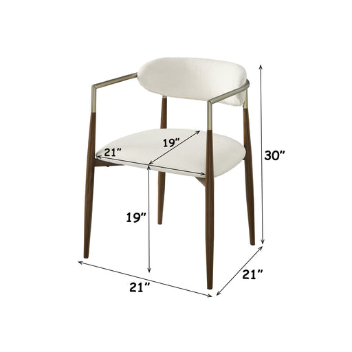 Clayten - Arm Chair (Set of 2) - Brown Oak / Off White Acme