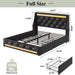 Wingback Upholstered Bed Frame With LED Lights, Charging Station Home Essentials