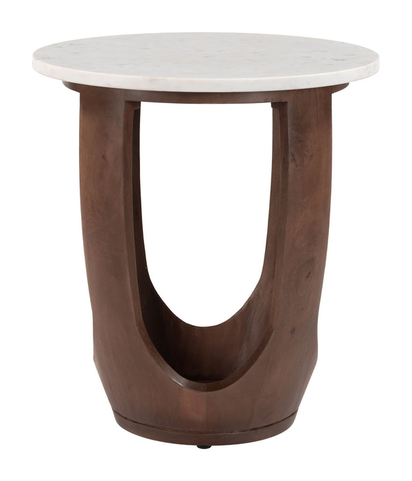 Vaan - Side Table - White / Walnut Zuo Modern