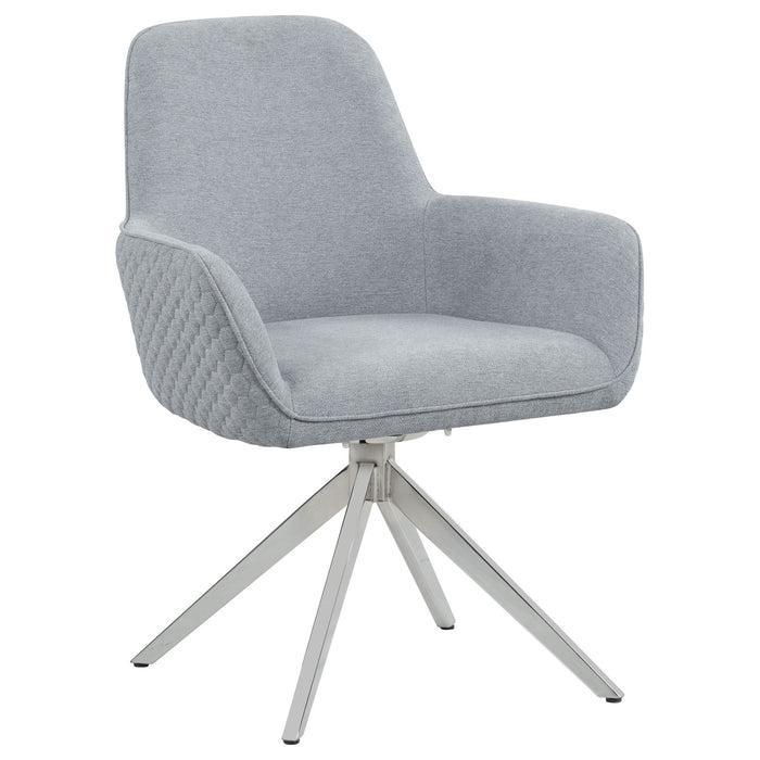Flare - Arm Side Dining Chair With Tufting - Gray Furniture Max