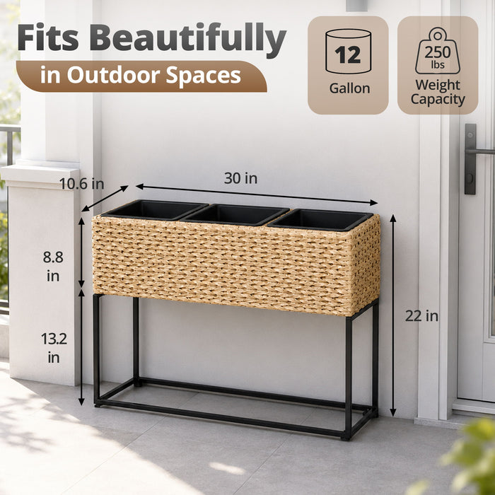 Solhome - Planter Box, 3 Removable Inserts, Indoor / Outdoor - Light Brown Daily Nest