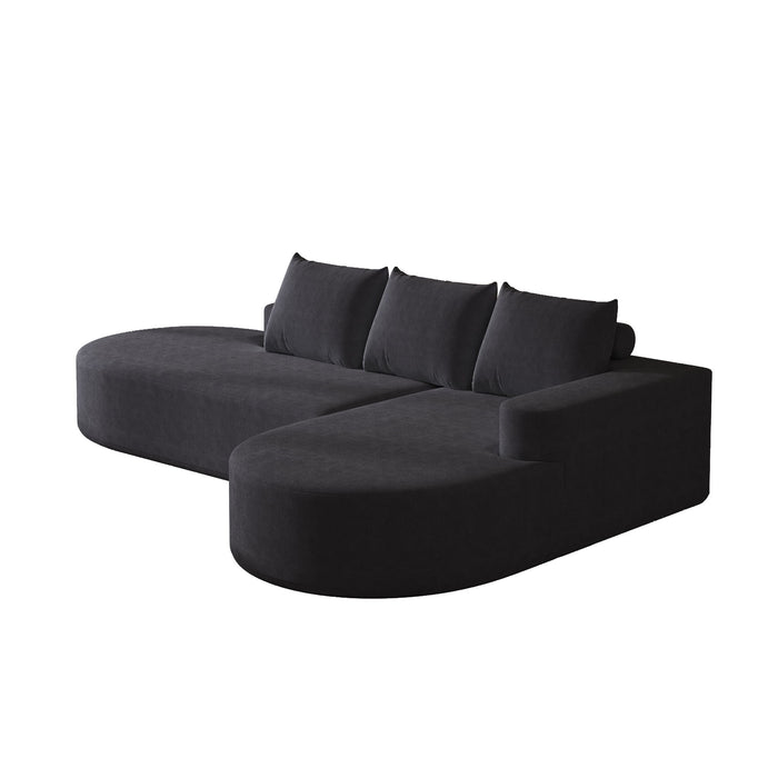 Modern Curved Sofa, L-Shaped Modular Sectional Set With 3 Pillows Home Essentials