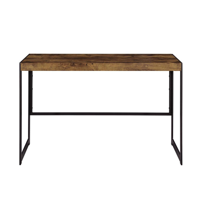 Writing Desk With Metal Frame In Antique Nutmeg And Gunmetal