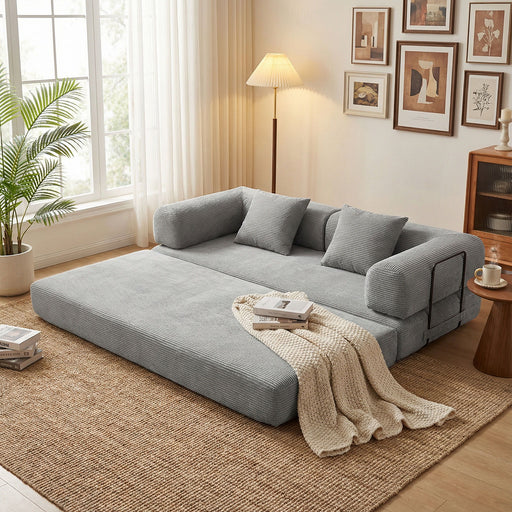 Convertible Sleeper Sofa Bed, 3 Seater Fold Out Couch With Mattress Home Essentials