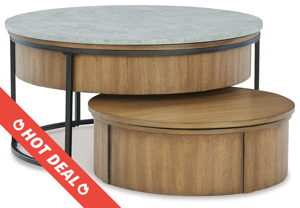 Fridley - Gray / Brown / Black - Nesting Cocktail Tables (Set of 2)