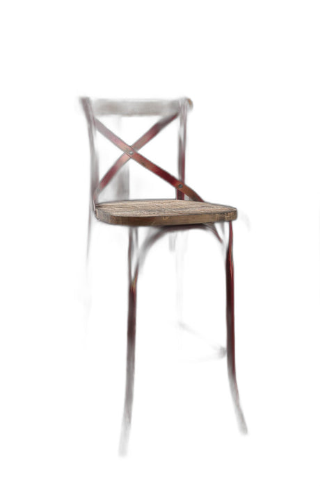 Wooden Bar Chair - Antique Red
