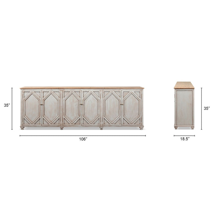 Colette - 6 Door Cabinet Sideboard - Brown Jennifer Taylor Home
