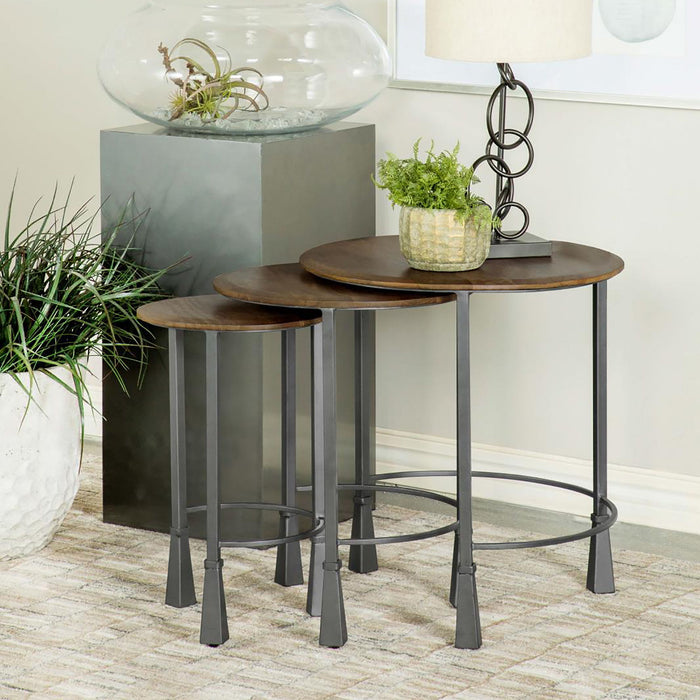 3 Piece Nesting Table Set - Brown Furniture Max