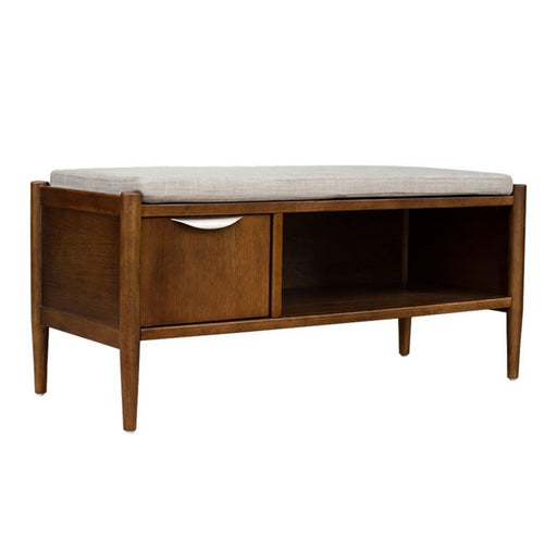 Accent Bench With Storage, Upholstered Cushion - Walnut Brown JLA