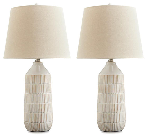 Willport - Ceramic Table Lamp (Set of 2) - Off White Signature Design by Ashley®