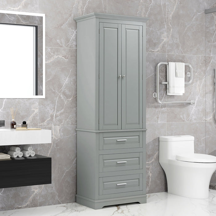 Tall Storage Cabinet With 3 Drawers For Bathroom Hearth and Haven