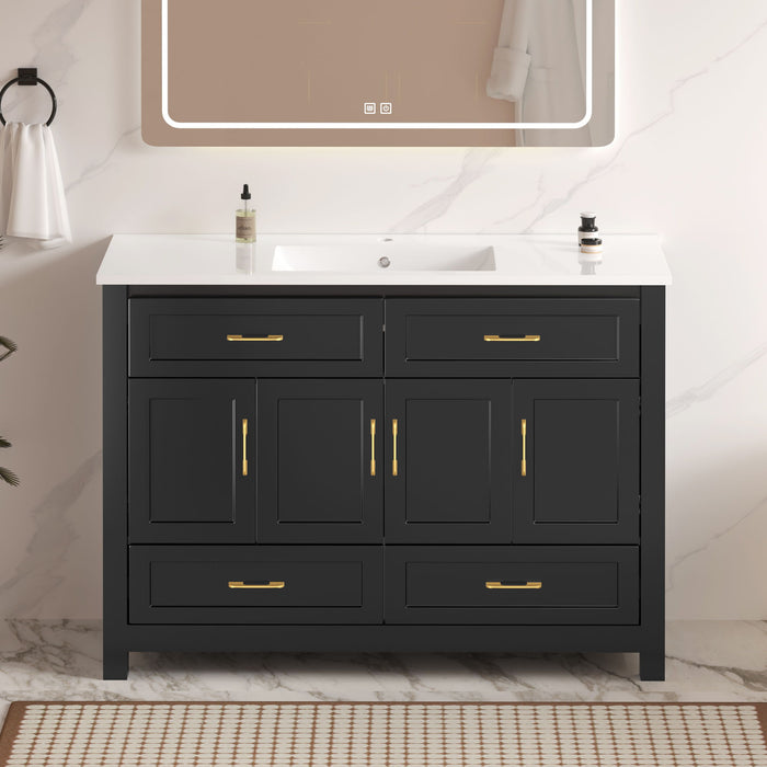 Bathroom Vanity With Sink Combo, 4 Soft Close Doors And 4 Drawers Home Essentials
