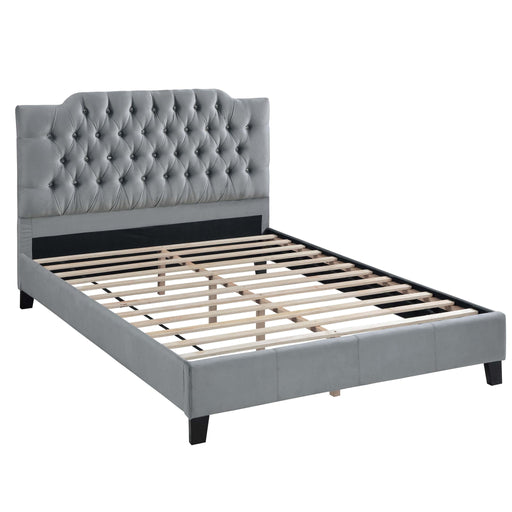 Modern Bed Frame With Tufted Upholstered Headboard Home Essentials
