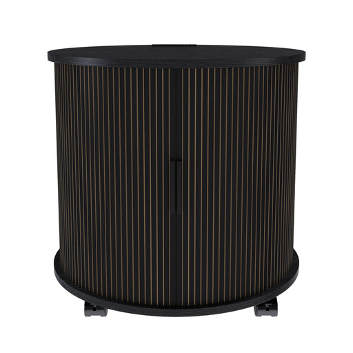 Cylinder Nightstand With Charging Station & Sliding Door Home Essentials