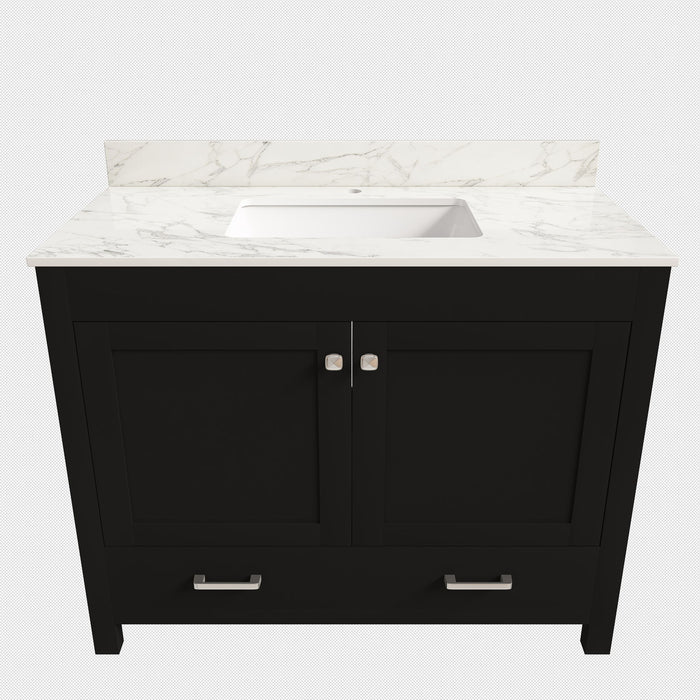 Bathroom Vanity Set, Cabinet With Doors & Drawers, Single Faucet Hole - Black Home Essentials