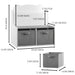 Bookshelf With Storage Bins, Bookcase With Book Display Shelf And 2 Bins, Cute Bear Shaped Backboard, Toy Organizer - White Home Essentials
