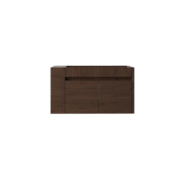 Floating Bathroom Vanity Cabinet, Soft Close Double Drawers, Open Side Storage, Wall Mounted, Cabinet Only Home Essentials