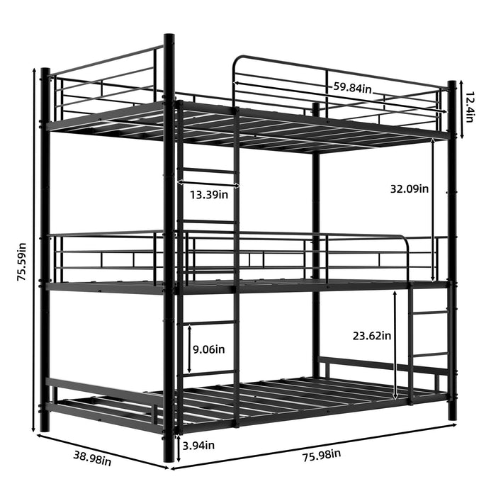 Triple Frame Bed With Built In Ladder Home Essentials