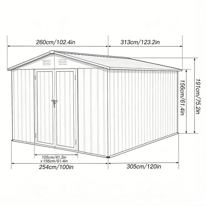 10' x 8' Garden Sheds Outdoor Storage Sheds Daily Nest