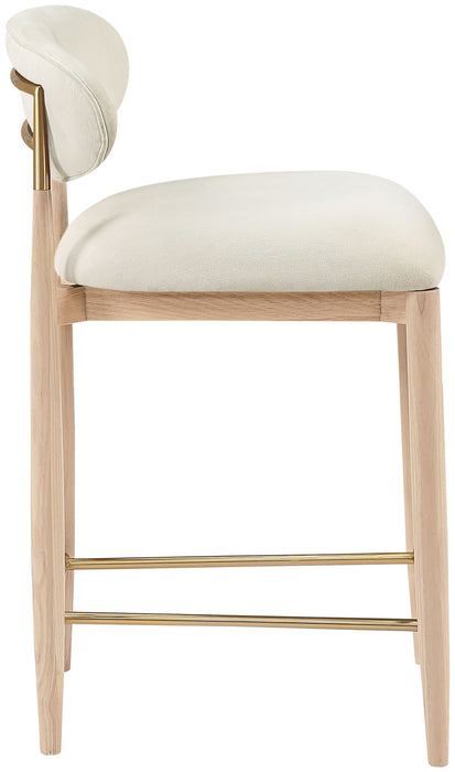 Riccio - Fabric Stool - Natural Frame Meridian Furniture