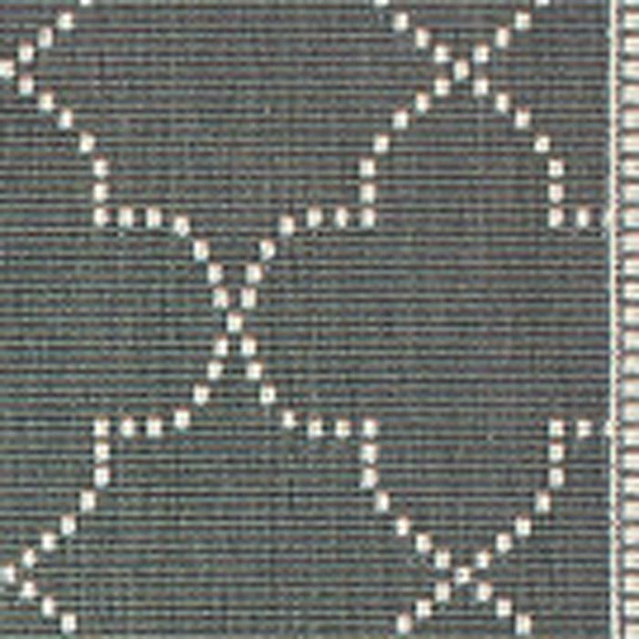 8' X 11' Geometric Stain Resistant Area Rug Outdoor / Indoor - Ivory / Gray