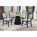 Dining Set With Round Table And 4 Upholstered Chairs - Black / Gray Home Essentials