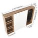 Wall Mounted Bathroom Mirror Cabinet With Adjustable Shelves Storage Cabinet - Imitative Oak Home Essentials