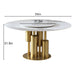 Dining Table, Round For Dining Room - Gold / Gold / White Home Essentials