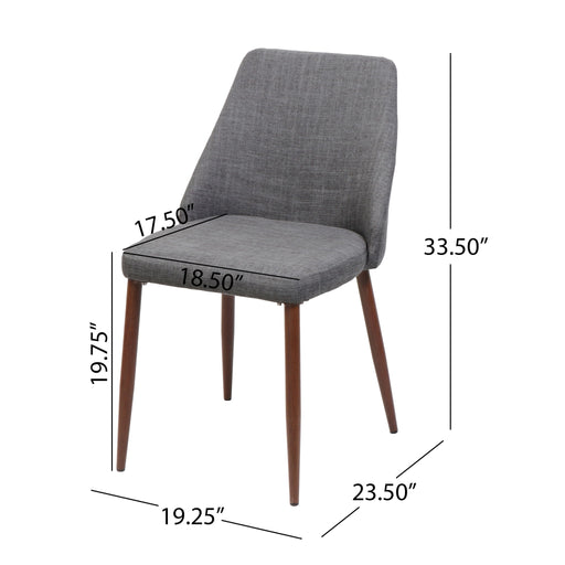 Modern Dining Chair With Iron Legs And Wood Finish Noble House