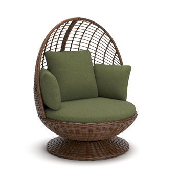 Horizon Hall - Swivel Egg Chair With Cushion - Brown / Green Signature Design by Ashley®
