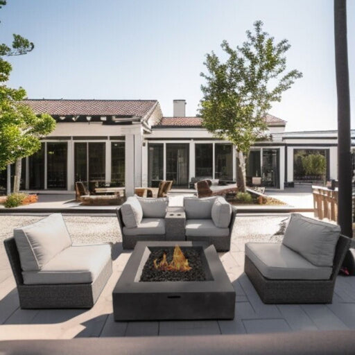 Patio Conversation Set & Cushions, Seats 4 - Gray Mix LSI Patio Furniture