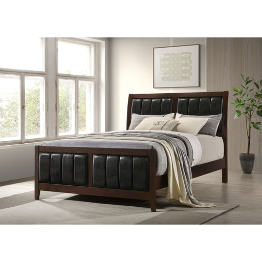 Queen Panel Bed With Upholstered Headboard And Footboard - Brown Furniture Max