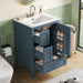 Modern Bathroom Vanity With Sink, Soft Close Drawers & Door, Storage Rack Noble House