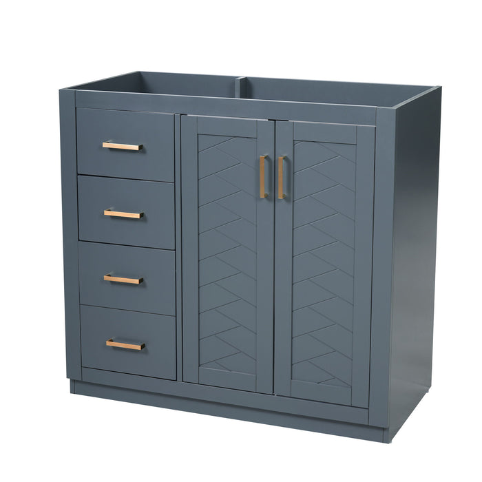 Retro Style Bathroom Vanity, 3 Drawers & Soft Closing Doors Hearth and Haven