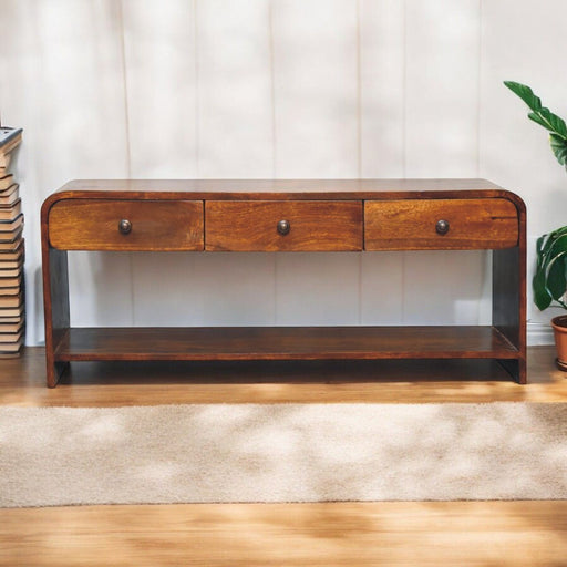 Aspen - Slim Media Unit - Dark Brown Artisan Furniture