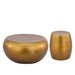 2 Piece Coffee And End Table Set, Oval Design - Gold Matrix Furniture Group