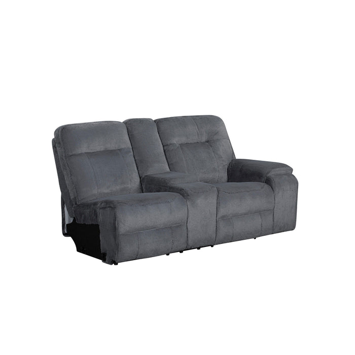 Teddy - RAF Console Loveseat With Power Headrest & Footrest - Gray