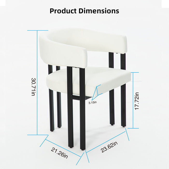 Modern Dining Upholstered Barrel Chair With Curved Back And Armrests Home Essentials
