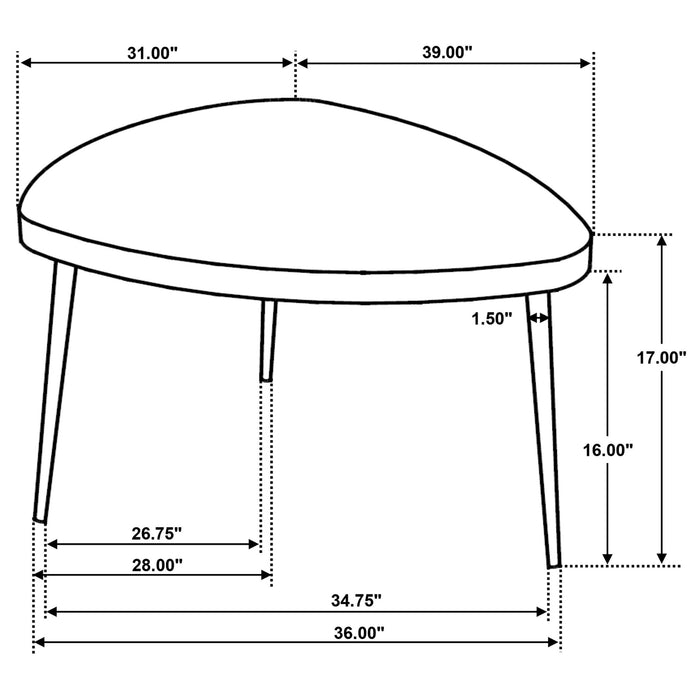 Xander - Triangular Table With Rounded Edges