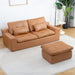 L - Shaped Modular 2 Seater Sofa With Movable Ottoman And High Density Sponge Cushions For Living Room Home Essentials