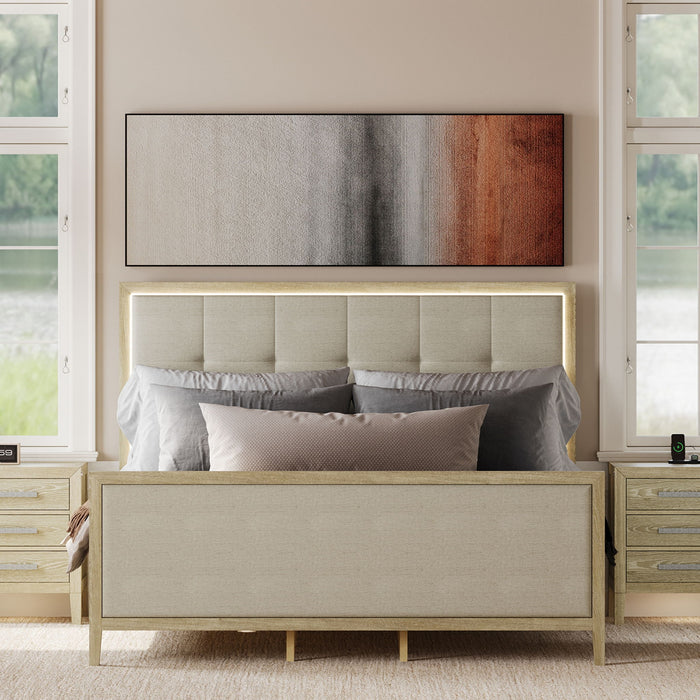 Adeline - Bed With LED Light (High Footboard) Home Essentials
