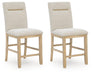 Lasinger - Upholstered Barstool (Set of 2) - Light Brown Signature Design by Ashley®