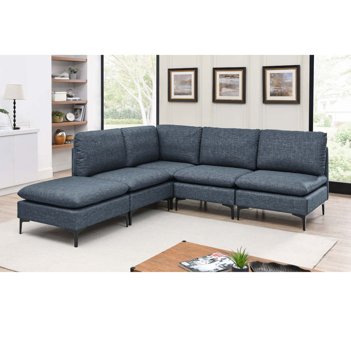 Upholstered Modular Sectional With Tall Legs, Medium Firm Seat Home Essentials