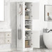 Tall Freestanding Bathroom Storage Cabinet With Adjustable Shelves And Side Hooks Board, Rectangle Design Hearth and Haven