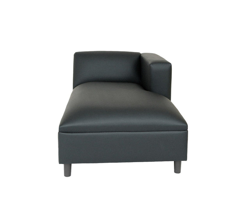 Faux Leather Lounge Chair - Black