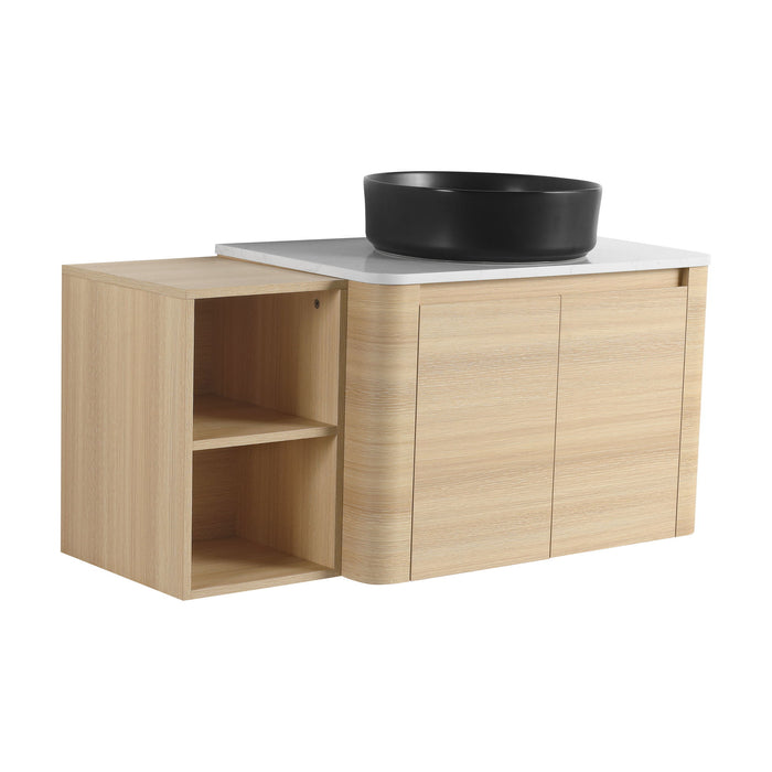 Mounted Bathroom Vanity With Art Sink, Storage Shelves, Soft Close Door Home Essentials