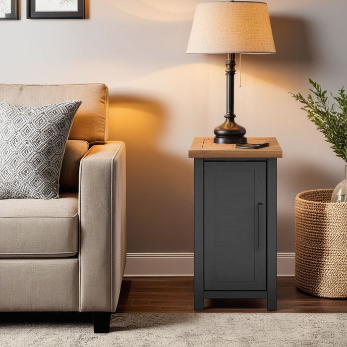 Chairside Table - Black / Whiskey Home Essentials