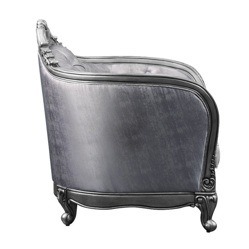 Ariadne - Loveseat With 3 Pillows - Fabric & Platinum ACME