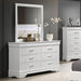 1 Piece Dresser Of Drawers Bedroom Furniture With Diamond Accent Handles, Drawer Box - White Home Essentials