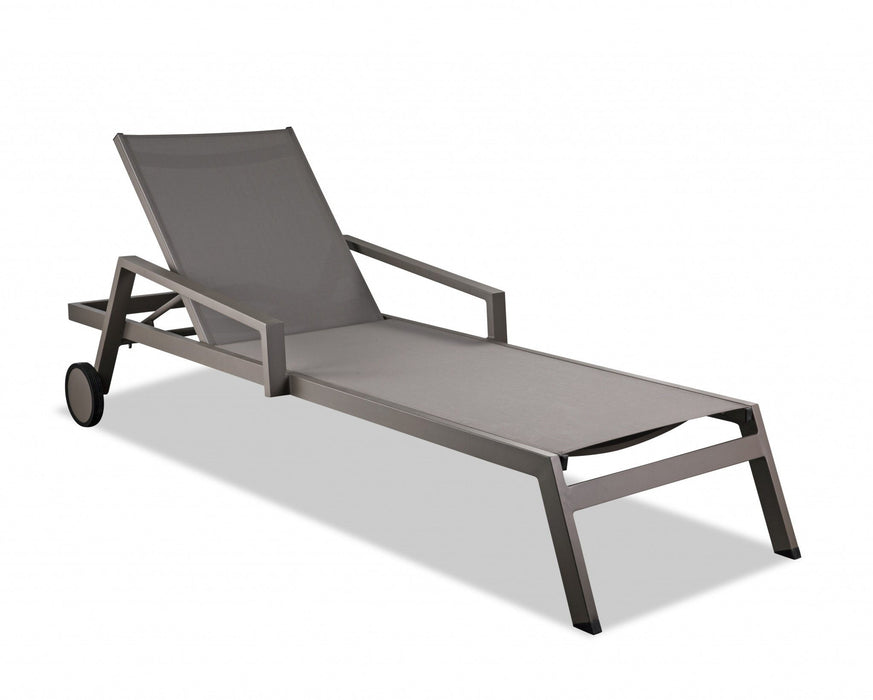 Modern Aluminum Chaise Lounges (Set of 2) - Taupe